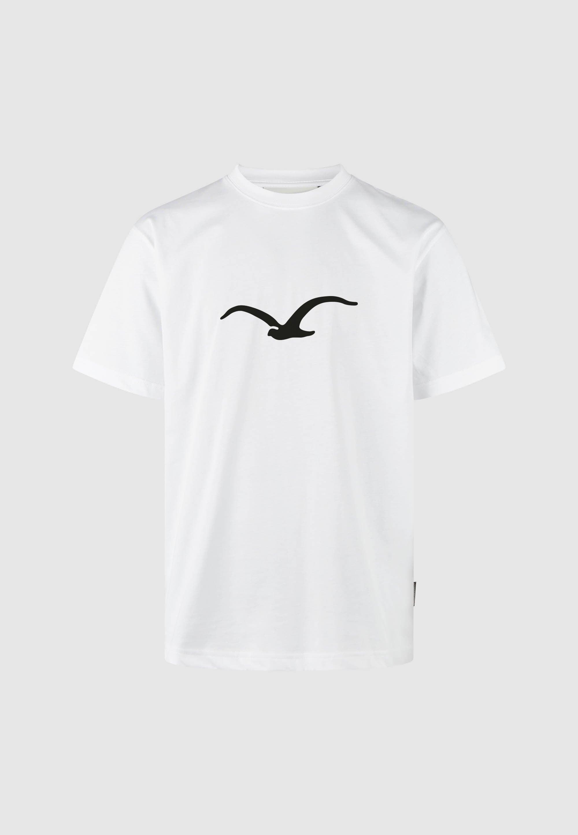 Cleptomanicx White/Black Basic Möwe T-Shirt Herren weiss
